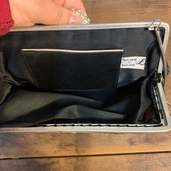 Vintage Evening Bag with Rhinestone Clasp - Picture 4 of 4